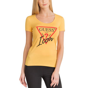 Guess dámské žluté tričko Icon - XS (G299)